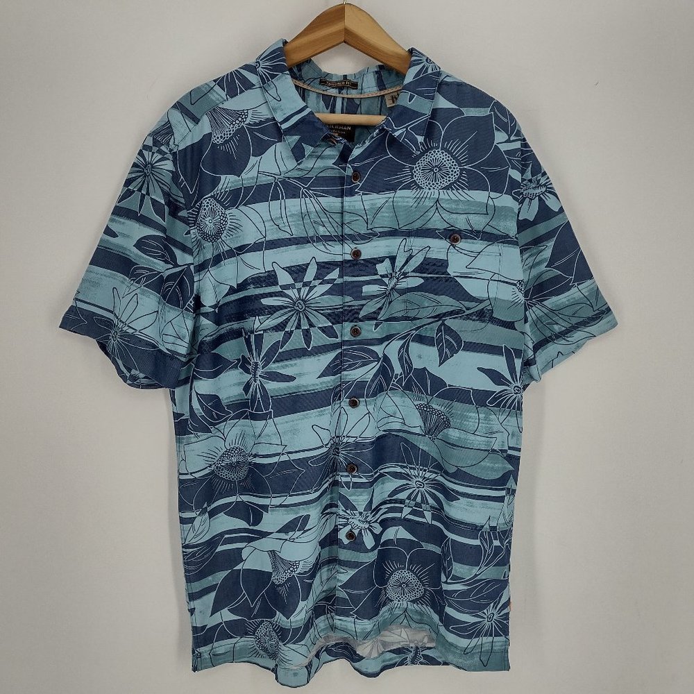 Quiksilver Waterman Collection Tailored Fit Floral Hawaiian Button Up Shirt